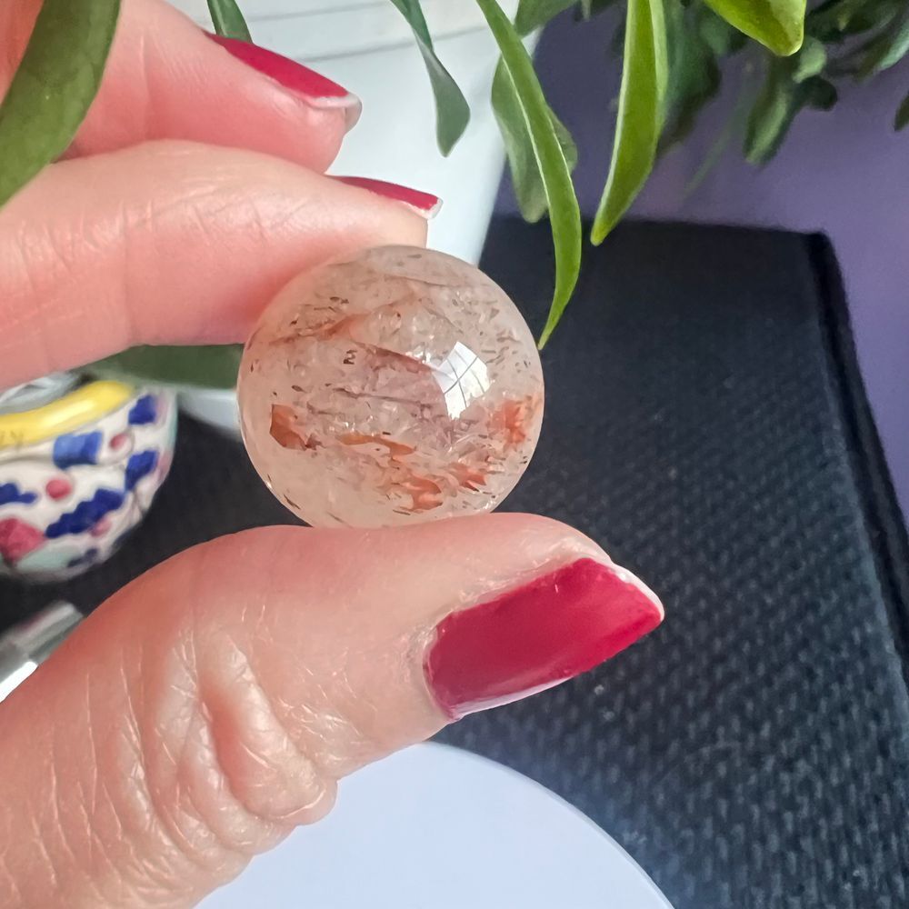 Golden Rutilated Quartz Marble Sphere - Picture 2 of 11